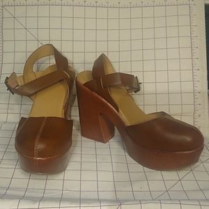 Faux Leather Chunky Heels